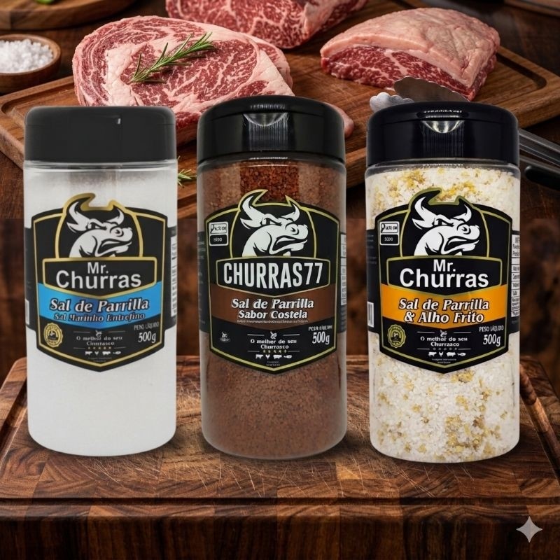 Kit Sal de Parrilla Churrasco Premium Profissional 500g OR