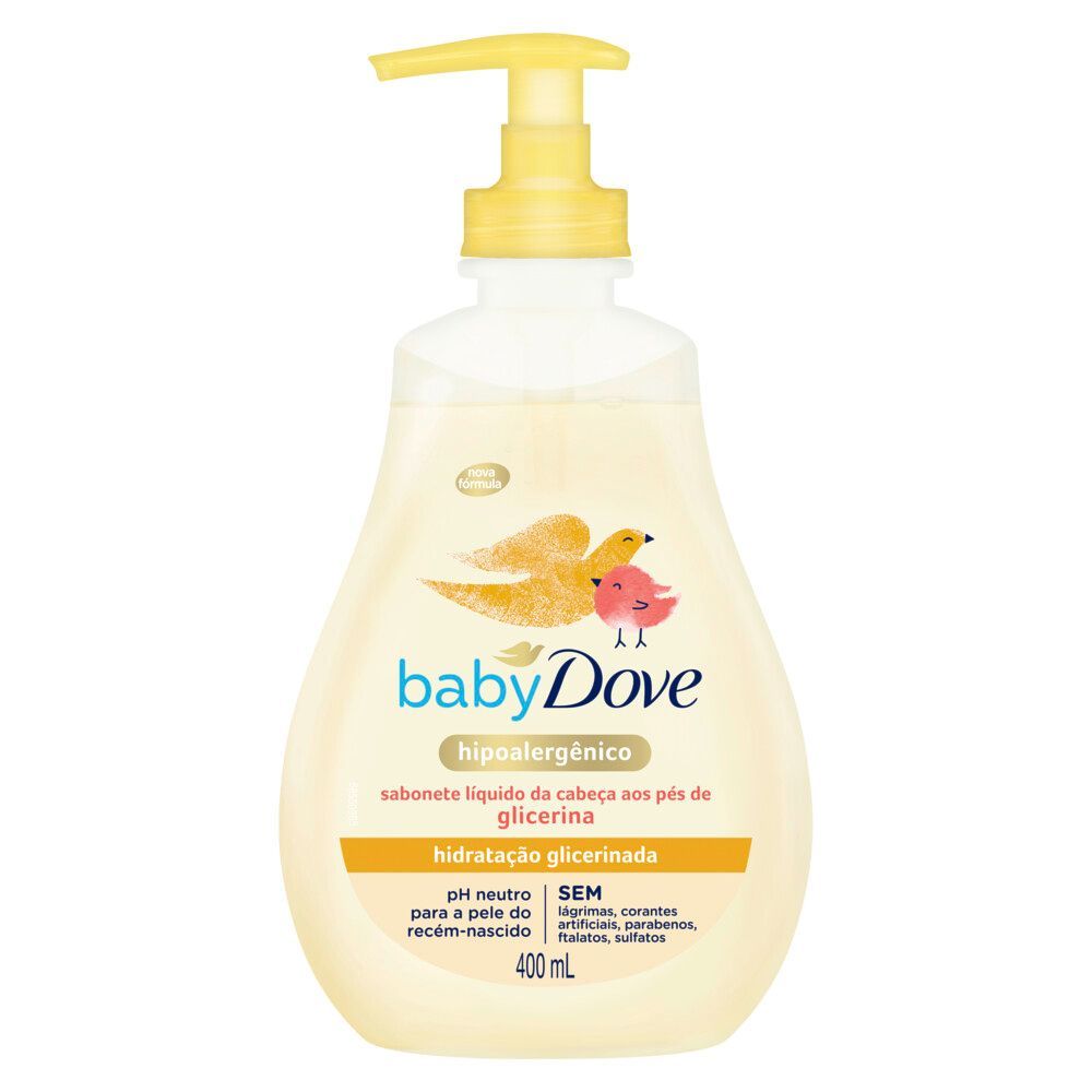 Sabonete Líquido Dove Baby Hidratação Glicerinada da Cabeça aos Pés 400ml em Oferta na Shopee
