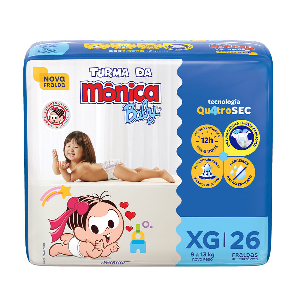 Fralda Descartável Turma Da Mônica Econômica XG - 26 Unidades em Oferta na Shopee