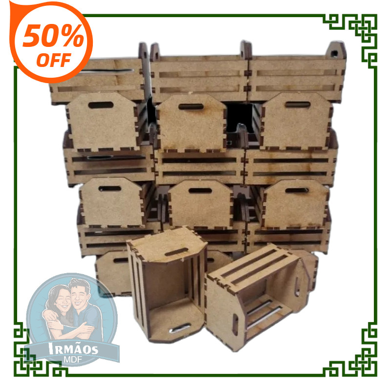 Mini Caixotinho MDF Cru p/ Lembrancinhas e Festas - Kits Variados