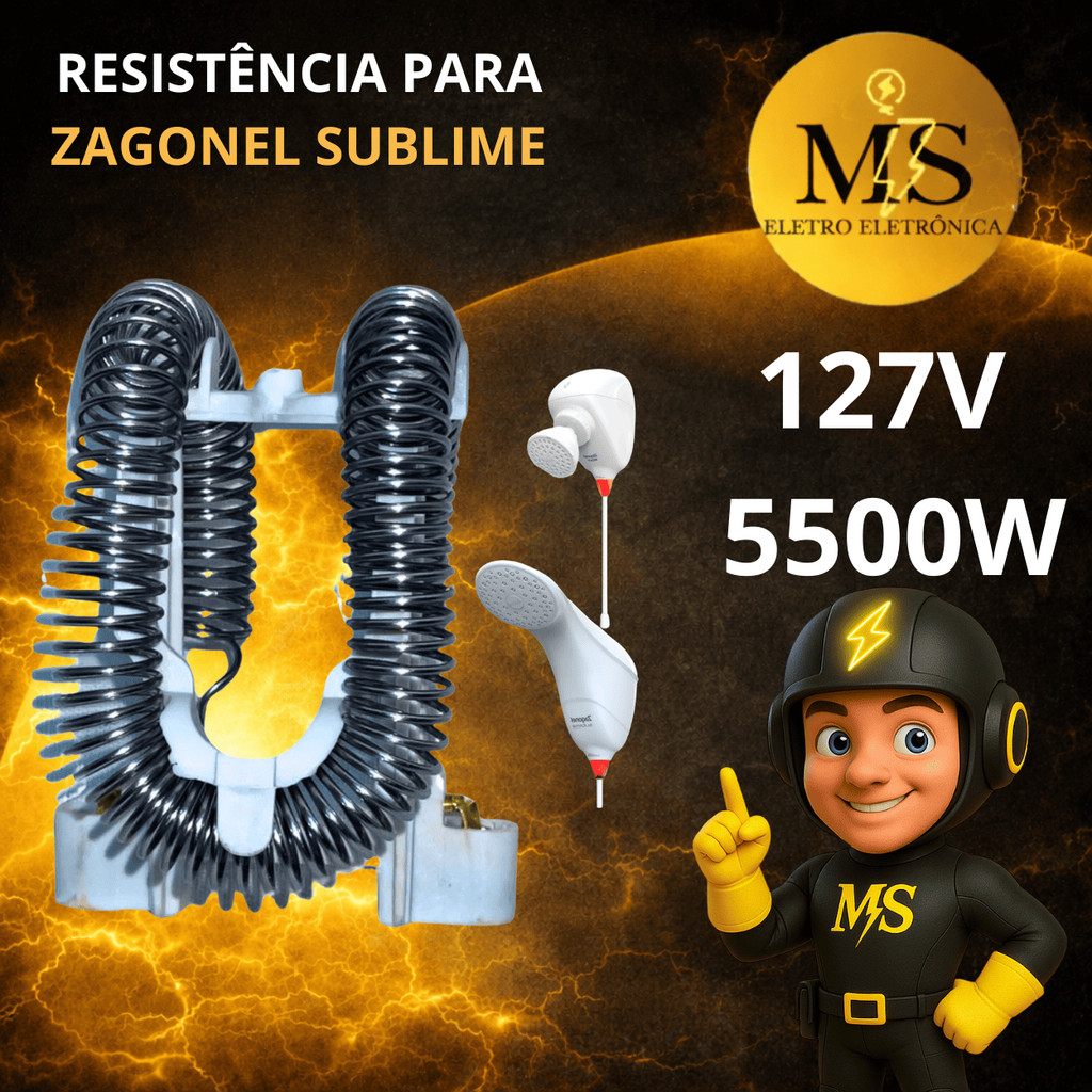 Resistencia Zagonel Move e Sublime eletronica 127v 5500w Ms Eletro Eletrônica