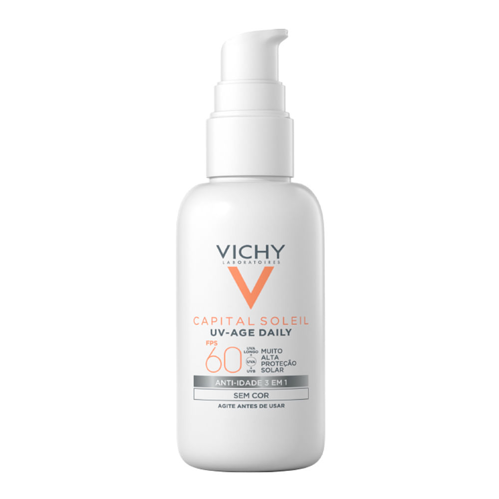 Protetor Solar Vichy Capital Soleil Uv-Age Daily FPS 60 Sem Cor 40g em Oferta na Shopee