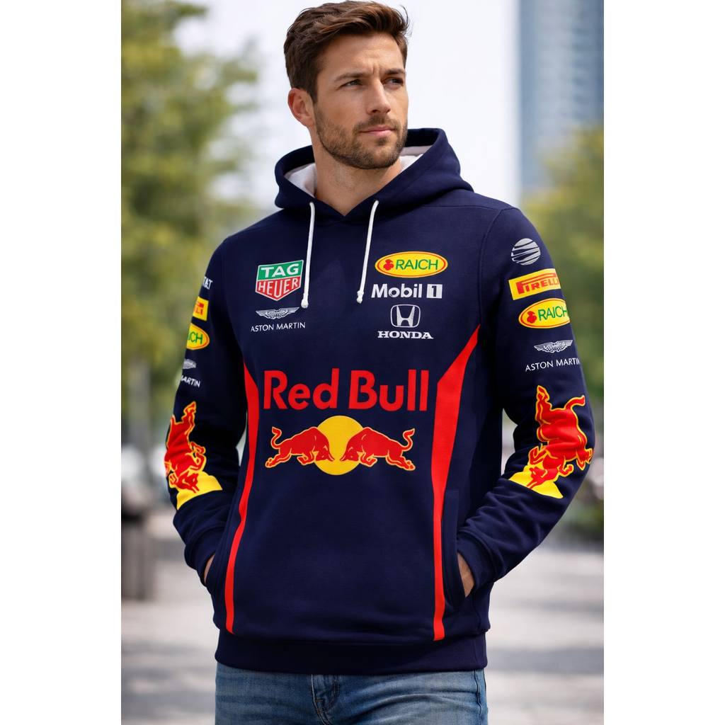 Moletom Blusa De Frio Red Bull Sublimação Full Poliéster azul marinho