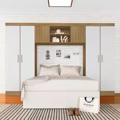 Guarda Roupa Casal Modulado Rubia Boreal/branco - Móveis Arapongas