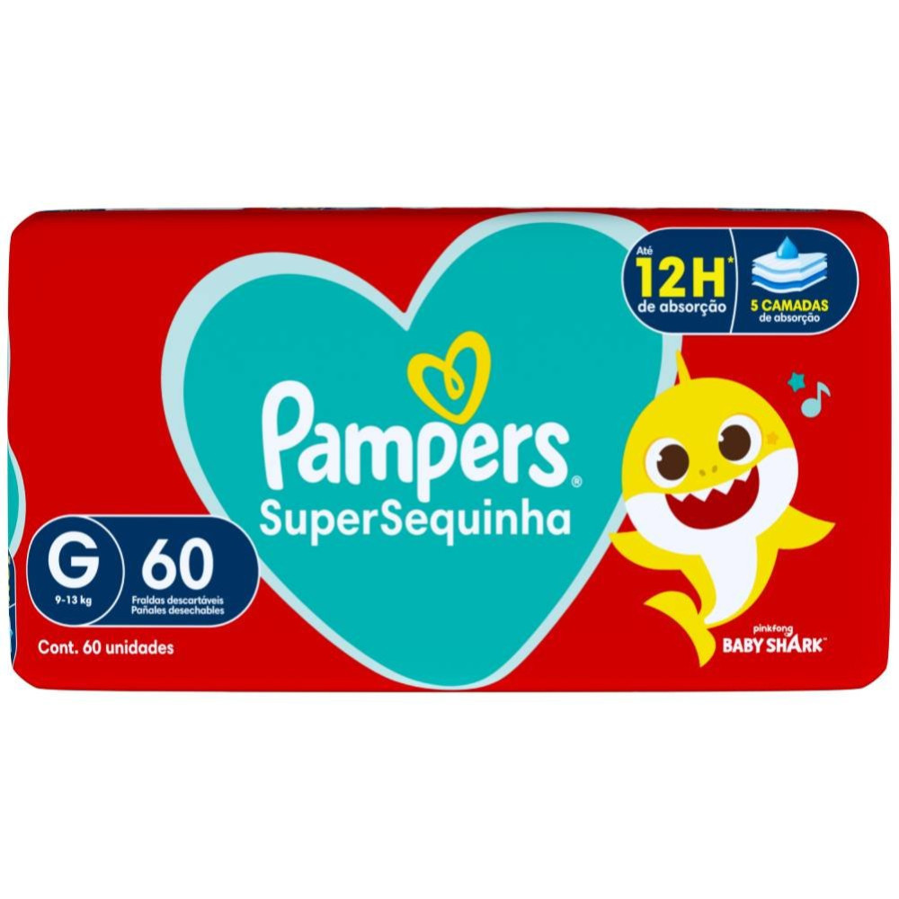 Fralda Pampers Supersequinha G Com 60 Unidades em Oferta na Shopee