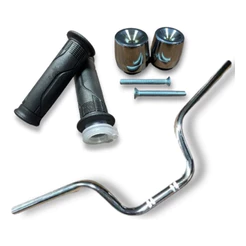 Kit Guidão Titan Cargo Manopla Com Roldana Peso Pesinho Pcx 150 Cromado