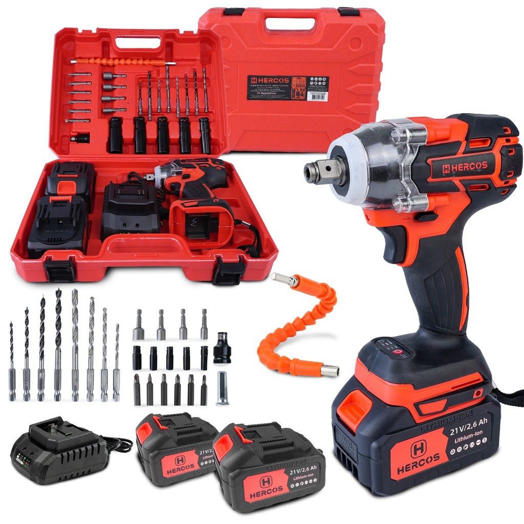 Parafusadeira Furadeira Impacto 21v 300nm Brushless Kit 25 Acessórios Recarregável Hercos em Oferta na Shopee
