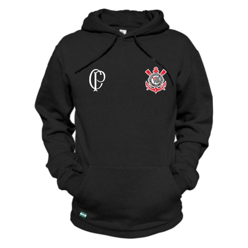 Blusa Moletom  Canguru Casaco Timão Futebol Corinthians Blusa de Frio Torcedor Futebol Corintiano Inverno 2025