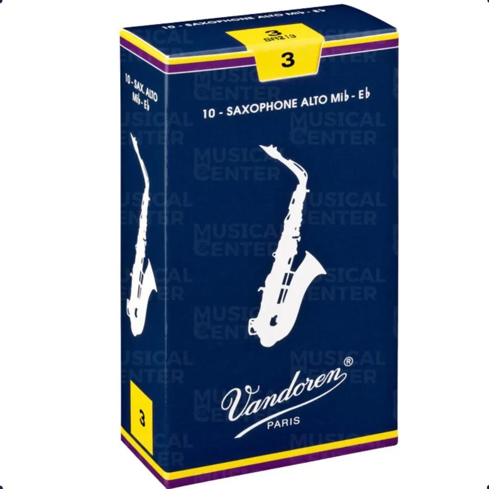 10 Palheta Sax Alto Tradicional Nº3 Original Vandoren Mib