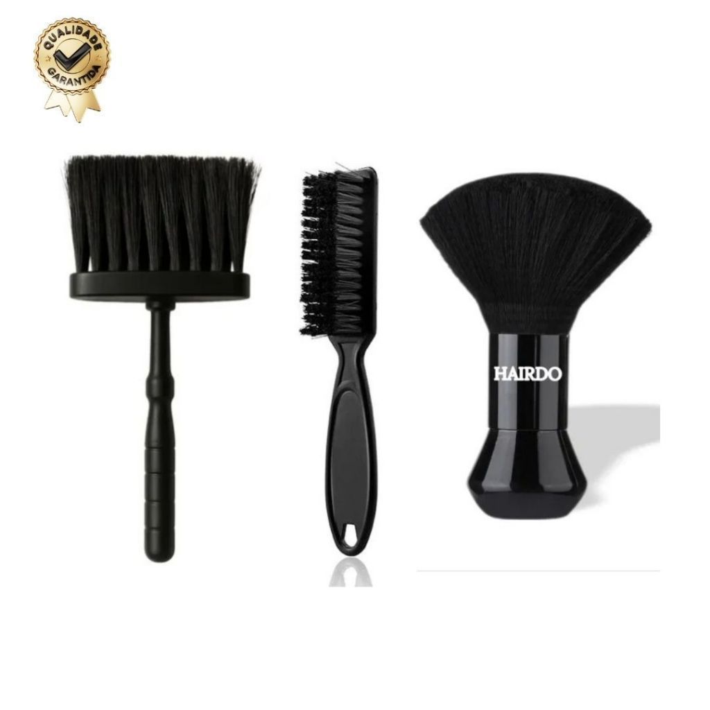 Kit Espanador, Espanador Bolinha e Escova disfarce para Barbeiros Cabeleireiro Barbearia