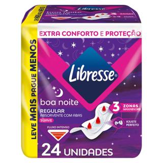 Absorvente Com Abas Libresse Noturno Boa Noite 24 Unidades em Oferta na Shopee