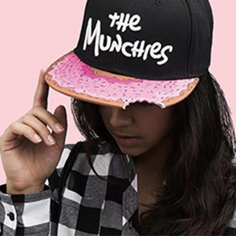 Boné Snapback Rosa Doughnut Snacks para Homens e Mulheres, Boné de Hip Hop para Adultos, Boné de Beisebol Casual para Us