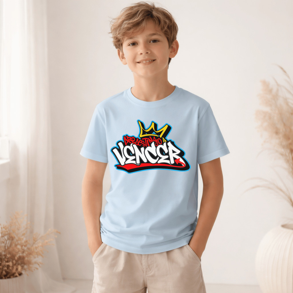 Camiseta Infantil e Juvenil Predestinado A Vencer 100% Algodão Premium Criança Personalizada Unissex Blusa Camisa