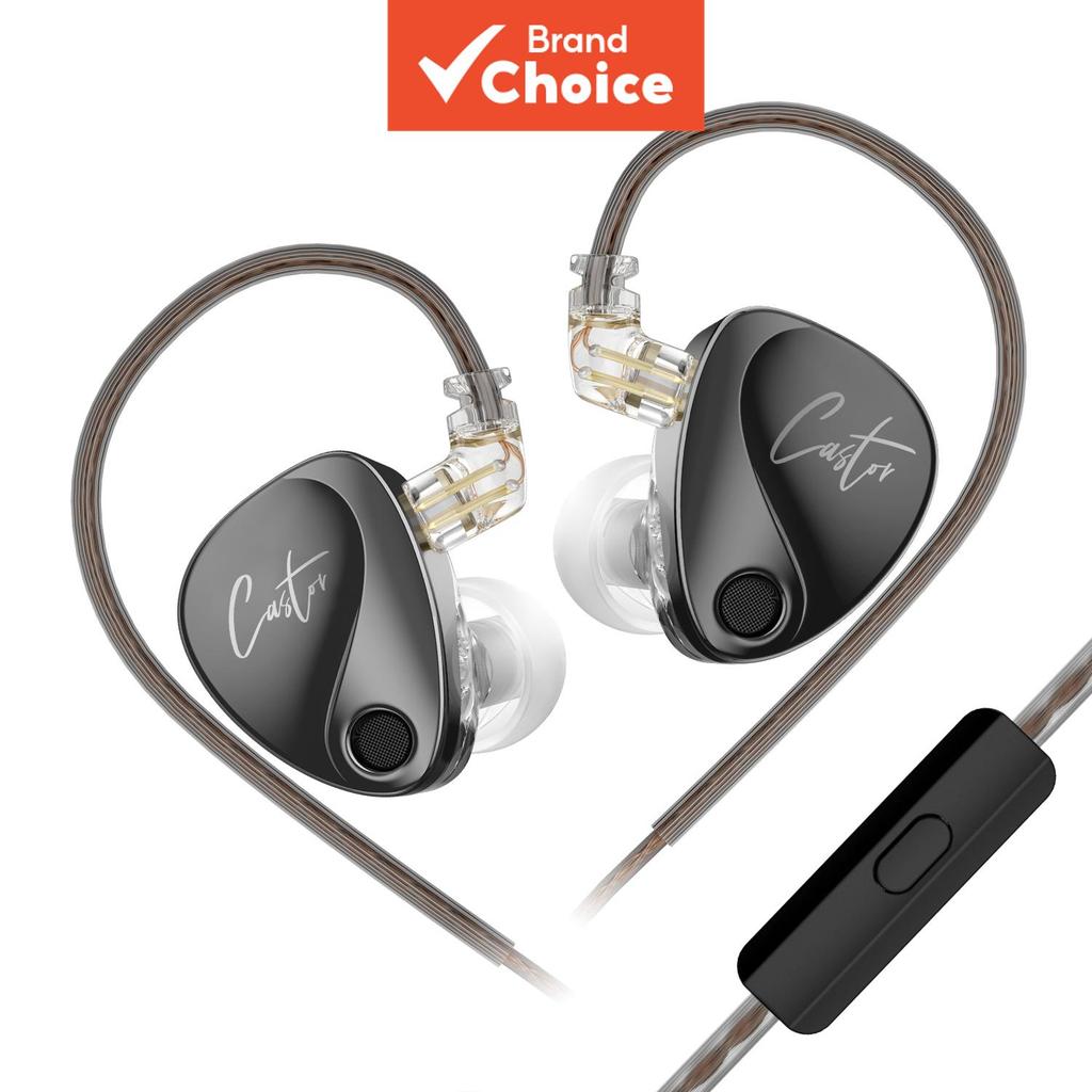 Fones de Ouvido KZ Castor Sem Fio Fones de Ouvido IEM TWS Com Fio Fones de Ouvido Intra-Auriculares 2DD Drivers Duplos