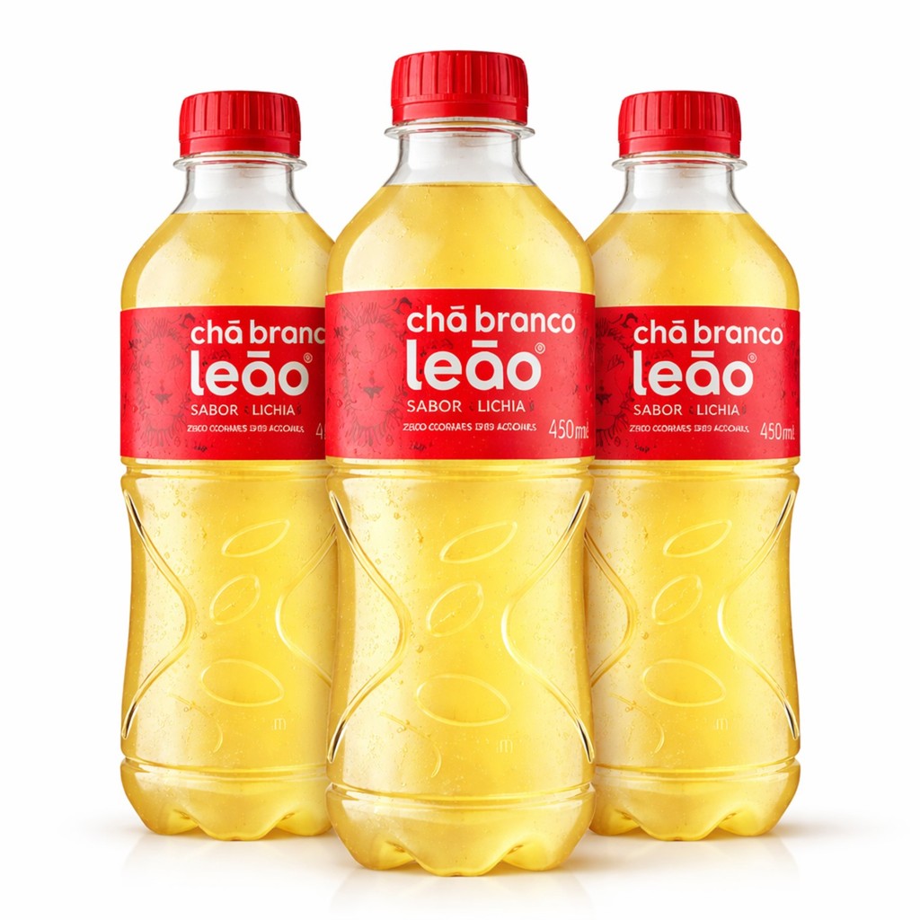 Kit 3 Chá Branco com Lichia Zero Leão 450ml