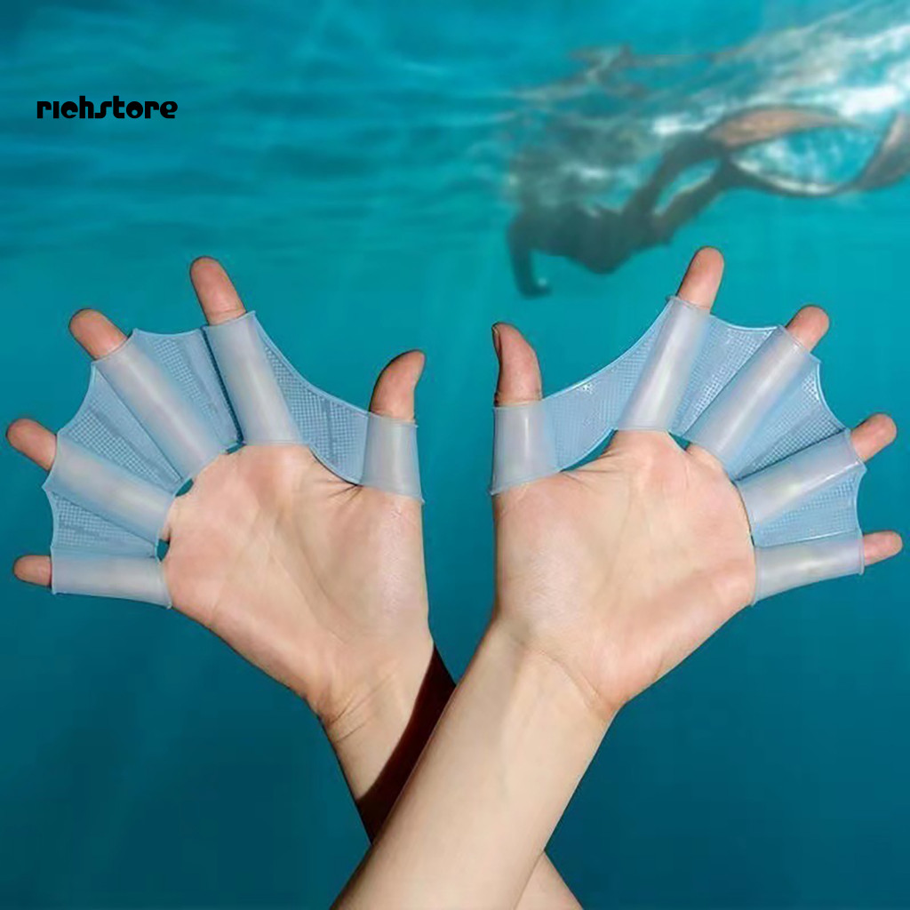 Swimming Webbed Flippers Silicone Fins 1 Pair Hand for Kids Adults – Beginner to Professional Aquatic Swim Training fo