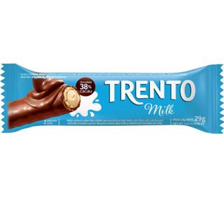 Chocolate Trento Milk Sabor Leite Coberto com Chocolate ao Leite 29g em Oferta na Shopee