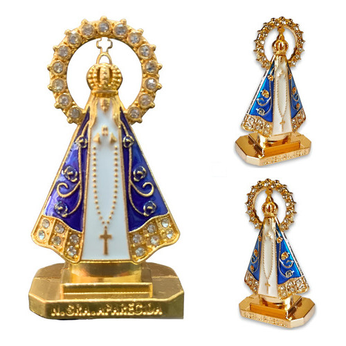 Santinha Imagem De Nossa Senhora Aparecida Para Carro Dourado