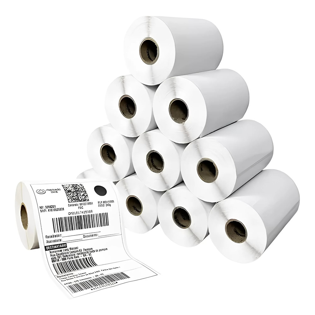 10 Rolos Etiqueta 10x15 100x150 Térmica Adesiva Serrilha Não Usa Ribbon E-Commerce 1800 Etiquetas