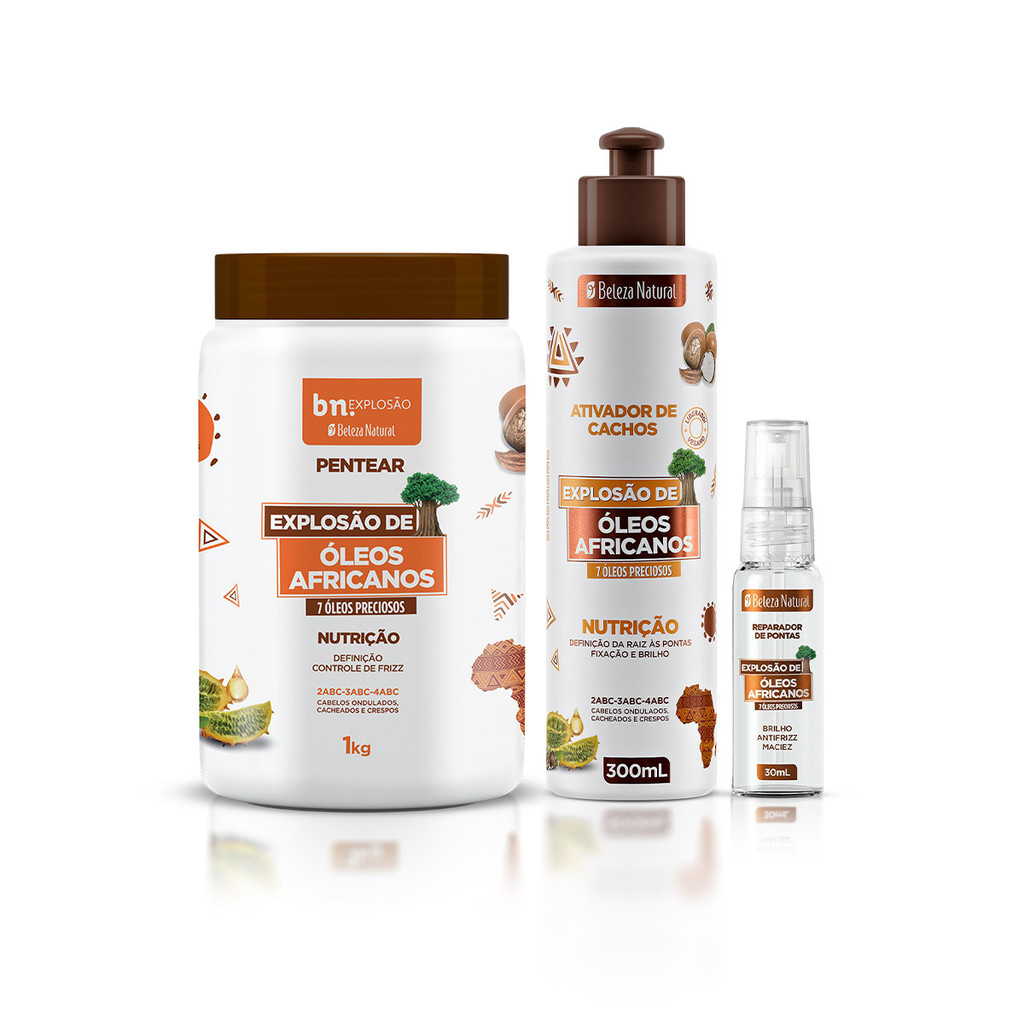 Kit Finalizadores Explosão de Óleos Africanos bn.Cachos em Oferta na Shopee