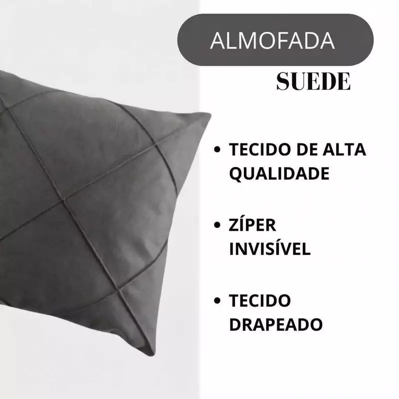 Kit 4 Capas de Almofada 40x40 Suede Luxo Decorativa para Sofá — foto 8
