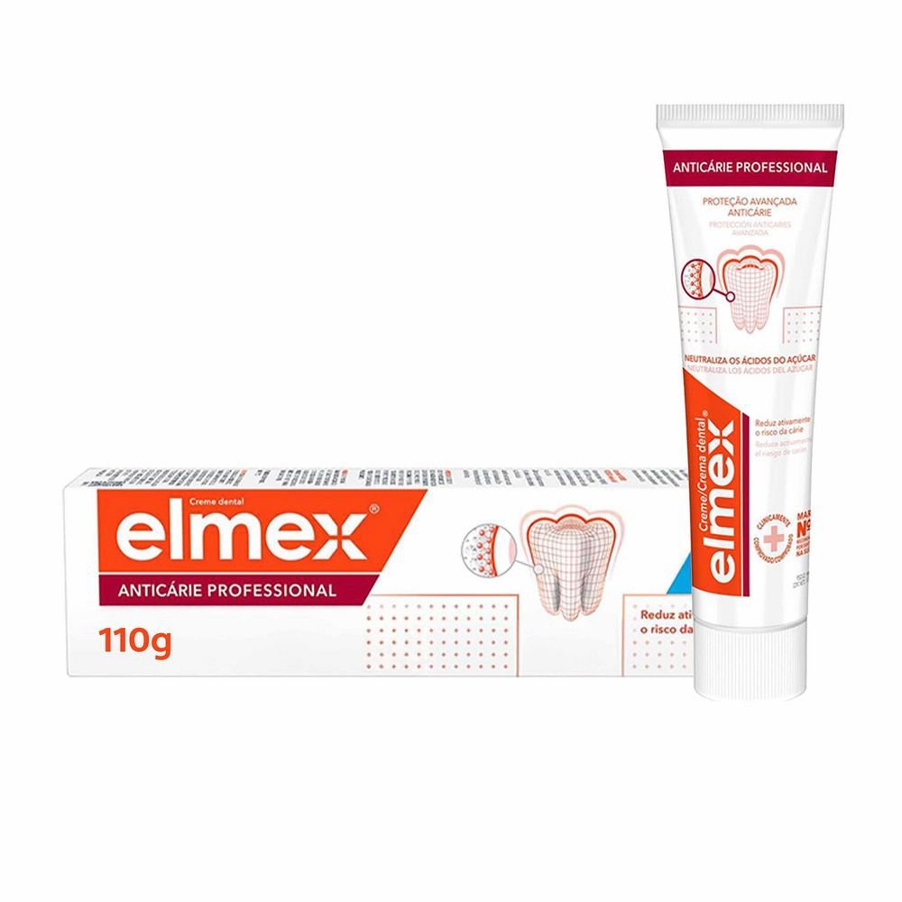 Creme Dental Elmex Proteção Avançada Anticárie 110g em Oferta na Shopee