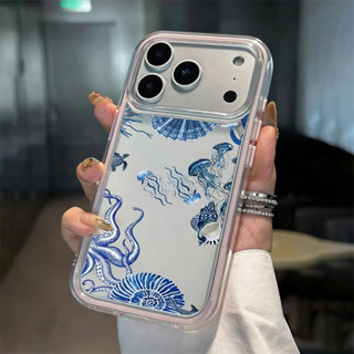 Capa Dura 2 Em 1 Para IPhone 17 Pro Max 17Air 16 15 13 11 14 12 11 Xs XR Doces Cor Sólida Água-Viva De Telefone em Oferta na Shopee