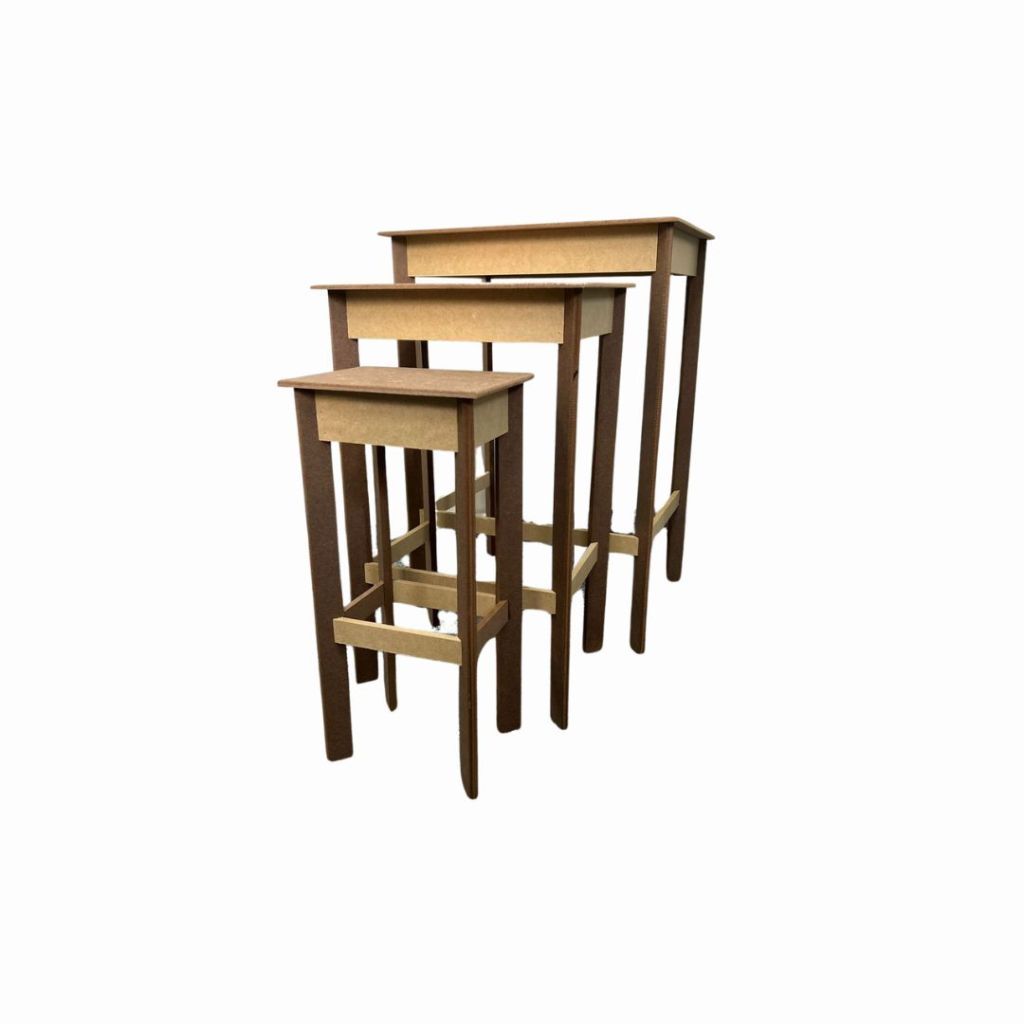 Kit Trio Mesa Provençal MDF Cru Para Mesa De Doces