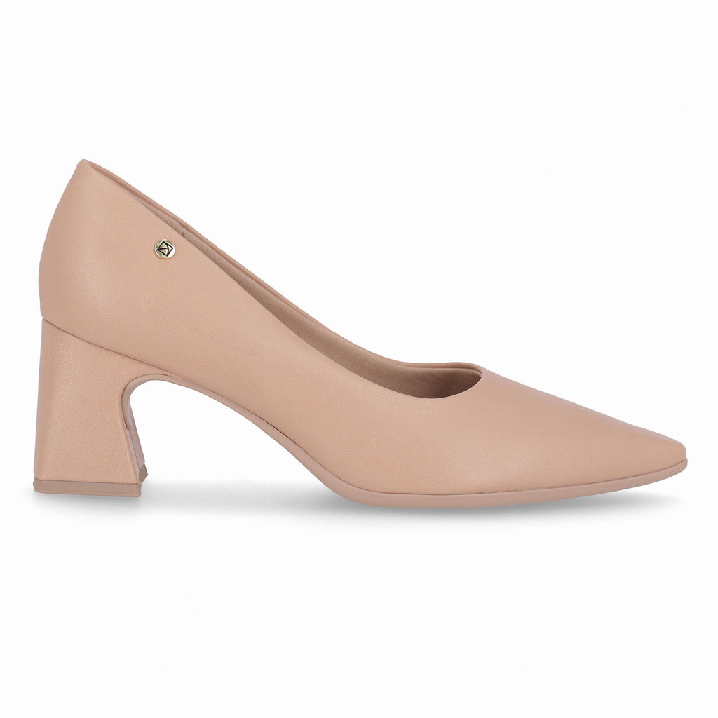 Scarpin Irene Salto Alto Nude Claro em Oferta na Shopee