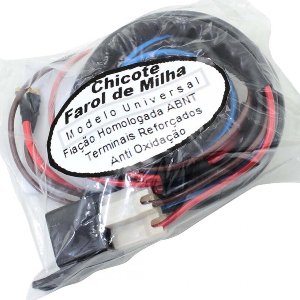 Chicote Fiação Farol Auxiliar Milha Neblina Universal Carros Antigos Fusca Opala Maverick Gol Chevet