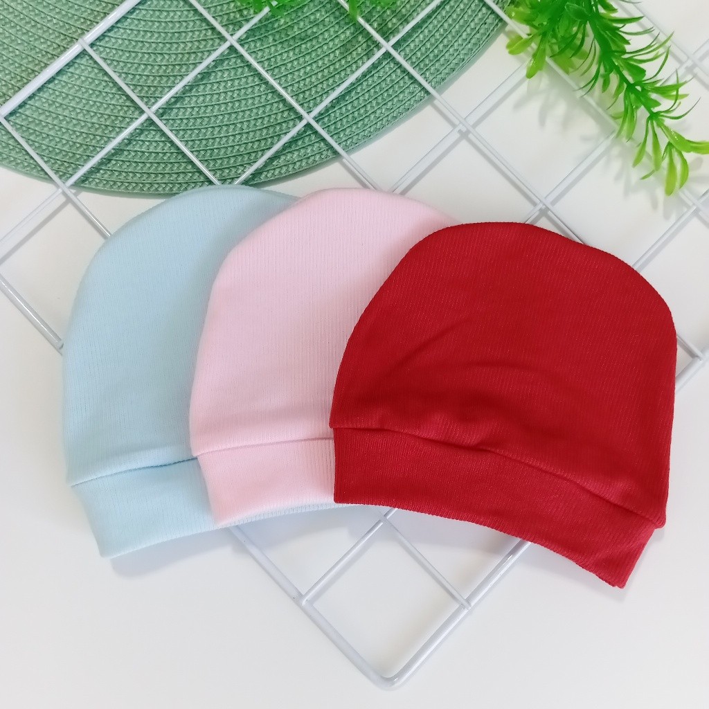 Kit c/ 3 Toucas RN Bebê Recém Nascido Enxoval Maternidade Menino Menina Unissex Algodão Premium