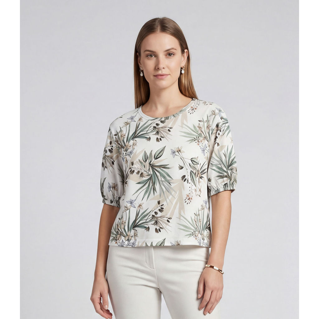 Blusa Feminina Manga Com Volume Punho Infinita Cor Bege em Oferta na Shopee