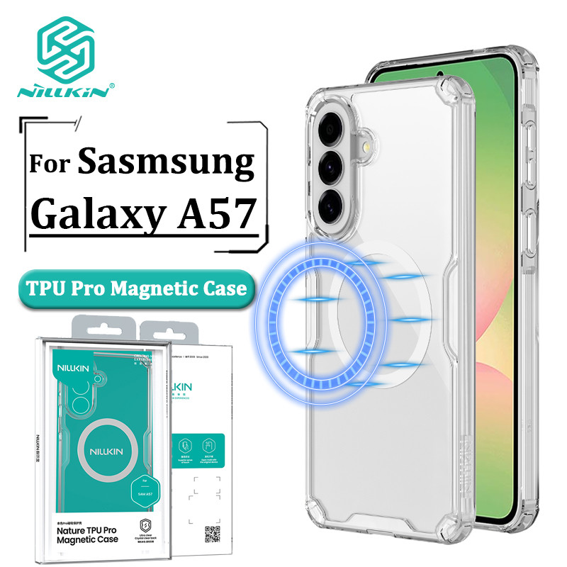 Nillkin Nature Pro Case Samsung Galaxy A57/A56 Capa Magnética Ultrafina Luxuosa Macia TPU Transparente Airbag Traseira À