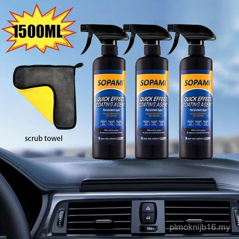 Spray de Revestimento Automotivo SOPAMI - Agente de Revestimento Automotivo de Ação Rápida com Efeitos Anti-Poeira e Bri