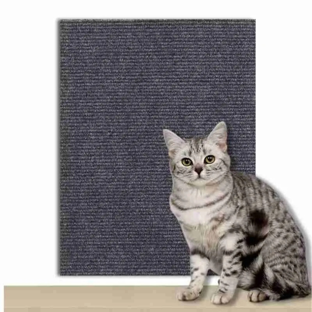 Arranhador Gato Tapete Protetor Sofá Cama Box Carpete Móveis Parede Antiestress 60x60cm Cinza Escuro