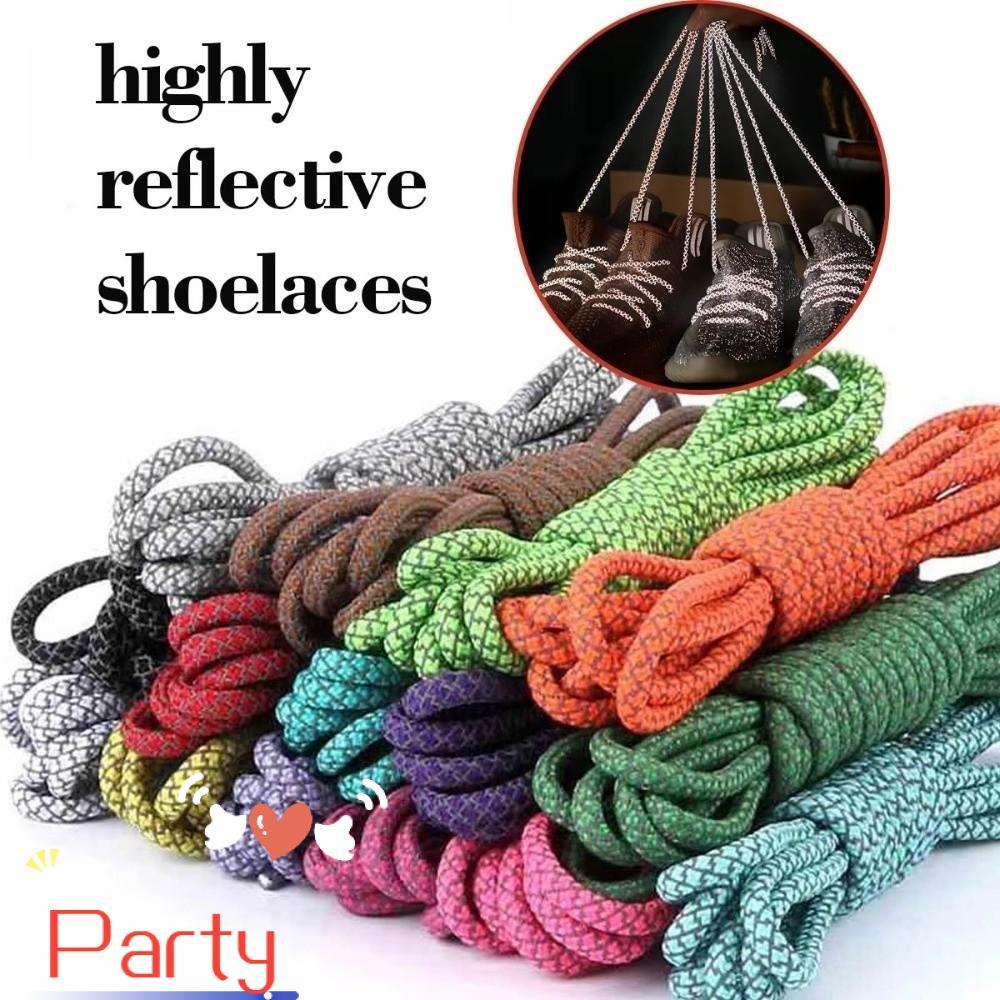 Festa 1 Par De Cadarços Esportivos De 100 Cm/140 , Substituir De Tênis Reflexivos , Corda De Sapato Redonda Colorida