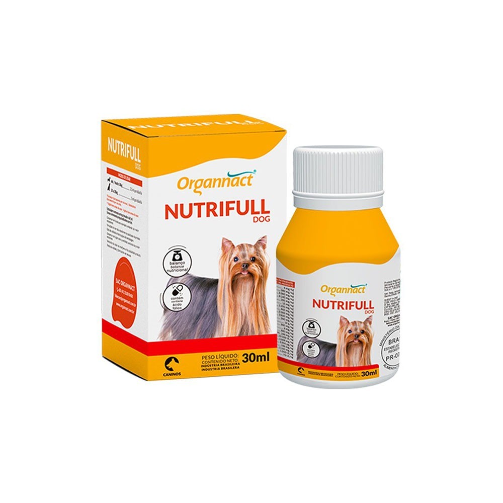 Suplemento Vitamínico Nutrifull Dog 30ml p/ Cães - Organnact