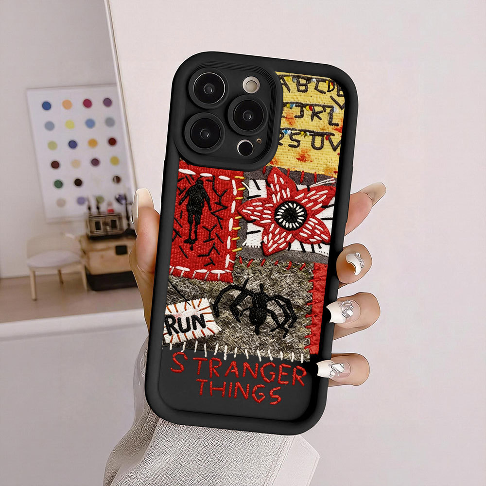 Capa Stranger Things Silicone Luxo Bordada Para iPhone 17 16 15 14 13 12 11 Xr Xs Pro Pro Max PLUS AIR JGS em Oferta na Shopee