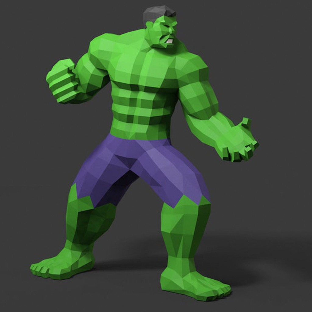 MOMO molde de papel tridimensional Hulk herói molde de papel ornamentos DIY pacote de Material artesanal sala de entrada