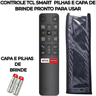 Controle TCL Smart TV Netflix 4K Compatível + Capa e Pilhas Pronto Uso