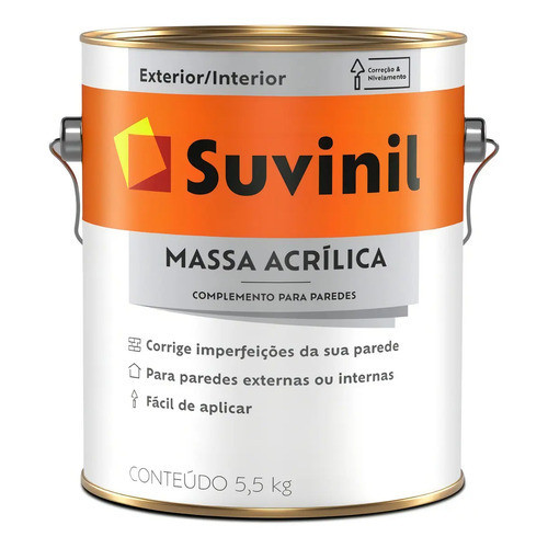 Massa Acrílica Suvinil 3,6l Para Correção De Paredes Externa