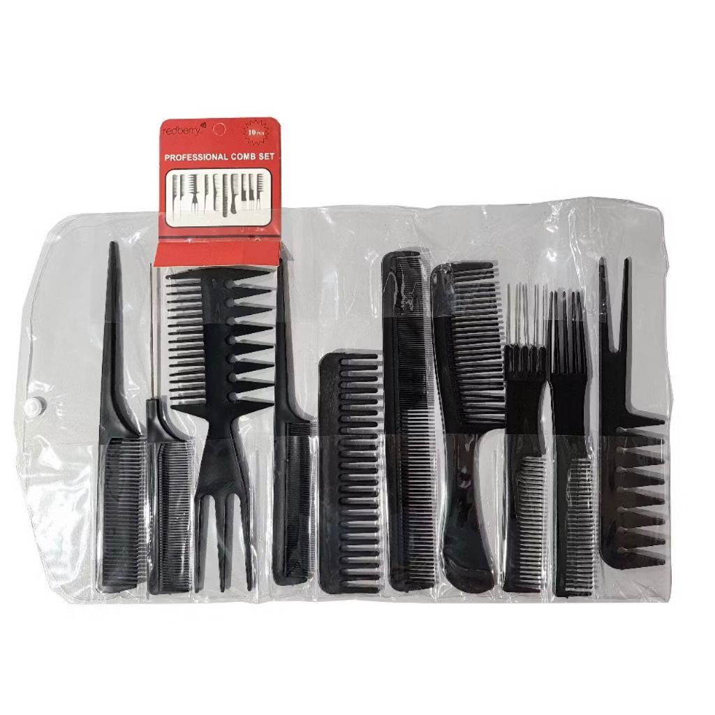 Detalhes do Kit com 10 Pentes Profissional para cabeleireiro