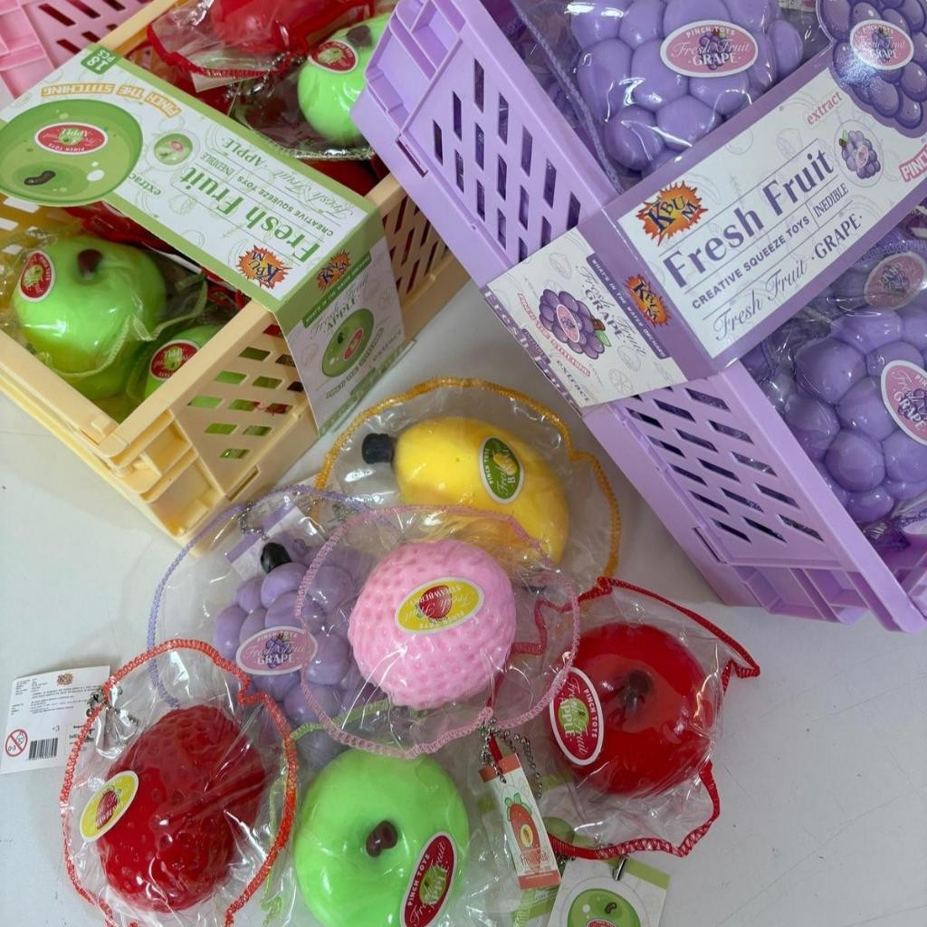 quishy Anti-Stress Frutas de Aperto –Morango, -Uva, Maçã e Banana | Relaxamento Alívio de Estresse em Oferta na Shopee