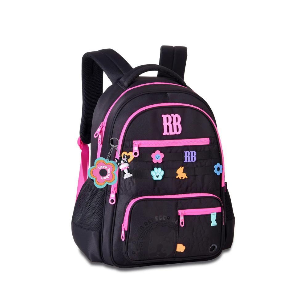 Mochila INFANTIL de Costas Flower Power Preta Rebecca Bonbon em Oferta na Shopee