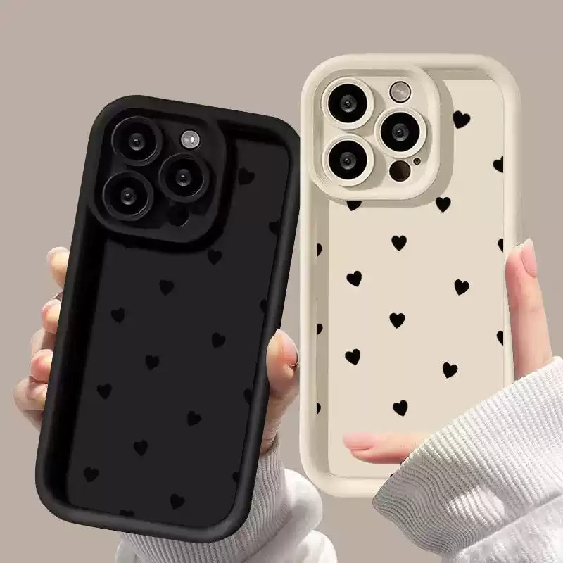 Tampa Anti-Impacto Capa De Silicone Simples Amor Para Samsung A55 A07 A15 A72 A05S A54 S20 S21 S22 S23 S24 S25 FE ULTRA