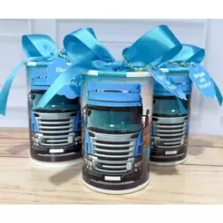 Cofrinhos Personalizados Caminhão Volvo Azul Lembrancinha Festa Infantil Aniversário