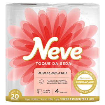 Neve Toque da Seda Papel Higiênico Folha Dupla em Oferta na Shopee
