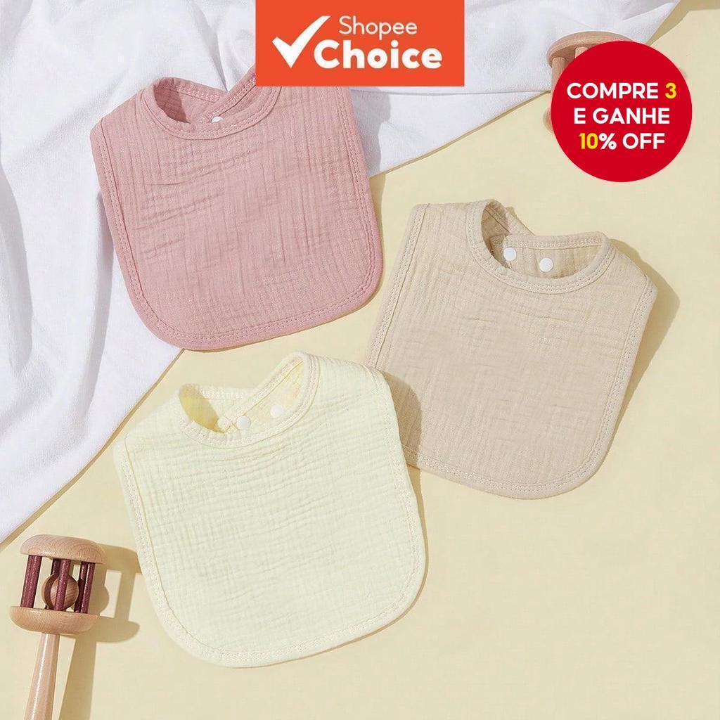 Conjunto De 3 Babadores Em U Para Bebês, Ideal Para Dentição, Baba E Refeições, Adequado Para Casa E passeios