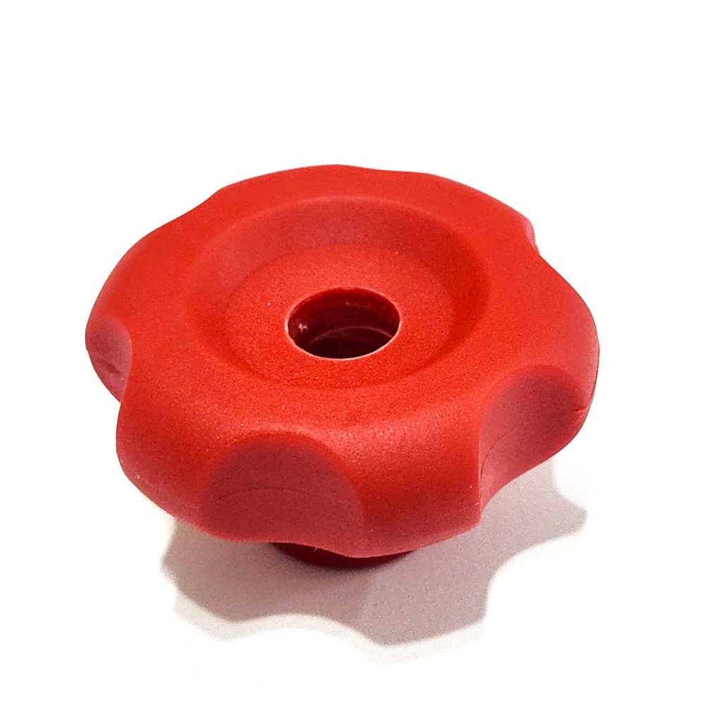 Manípulo Femea 8mm Rosca M8 Margarida Vermelha para Estante Prato de Bateria 1un
