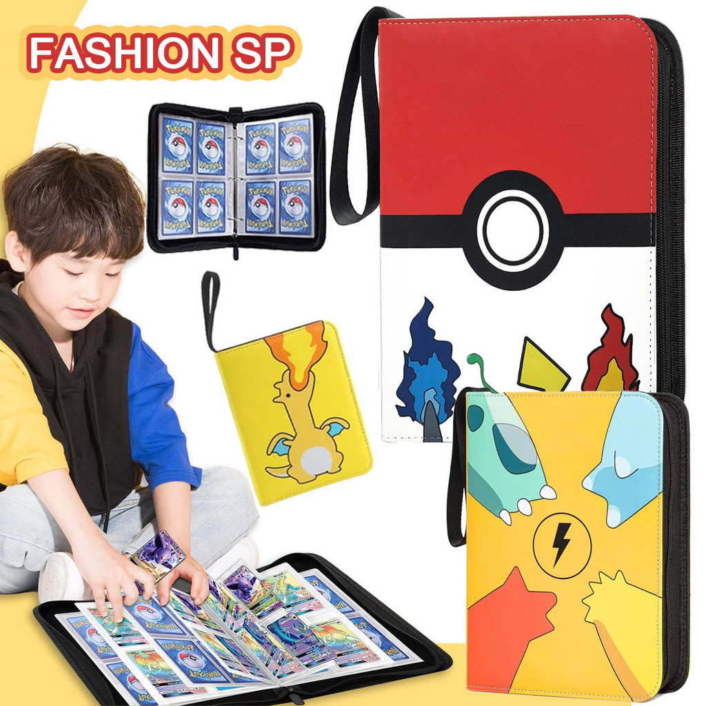 Fichário Pokemon Para 400 Cartas Album Cards Com 50 Folhas em Oferta na Shopee